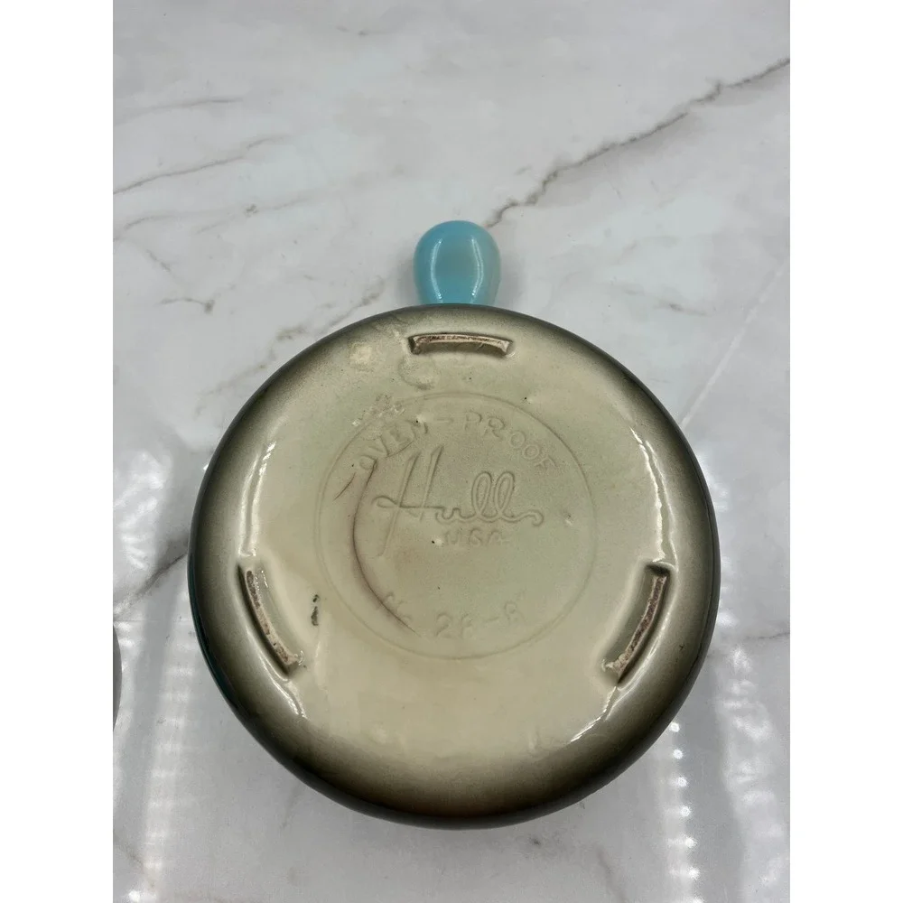 Vintage Hull USA Pottery Blue Ombre Oven Proof Casserole Dish with Lid 28-8